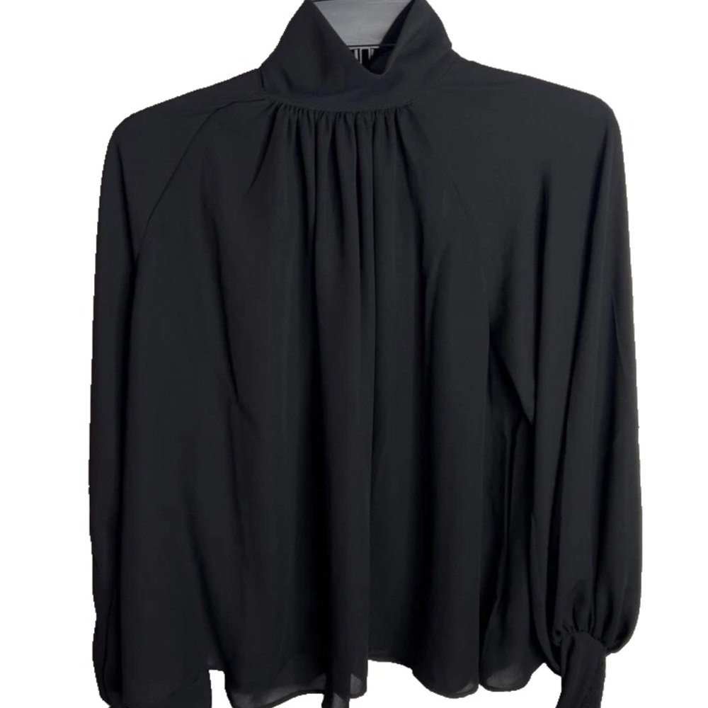 Madewell mock neck chiffon xxs new puff sleeve - Picture 2 of 6